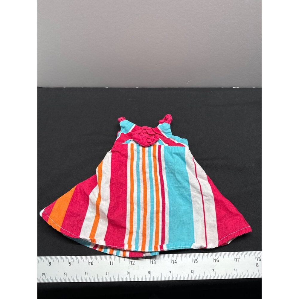 Vintage Colorful Striped Doll Dress With Bow By Holiday Editions by Dollie & Me